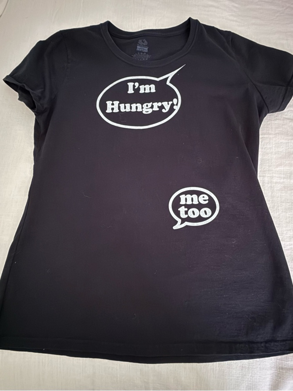 Maternity Fun T-shirt with Speech Bubbles  Black Short Sleeve Tee